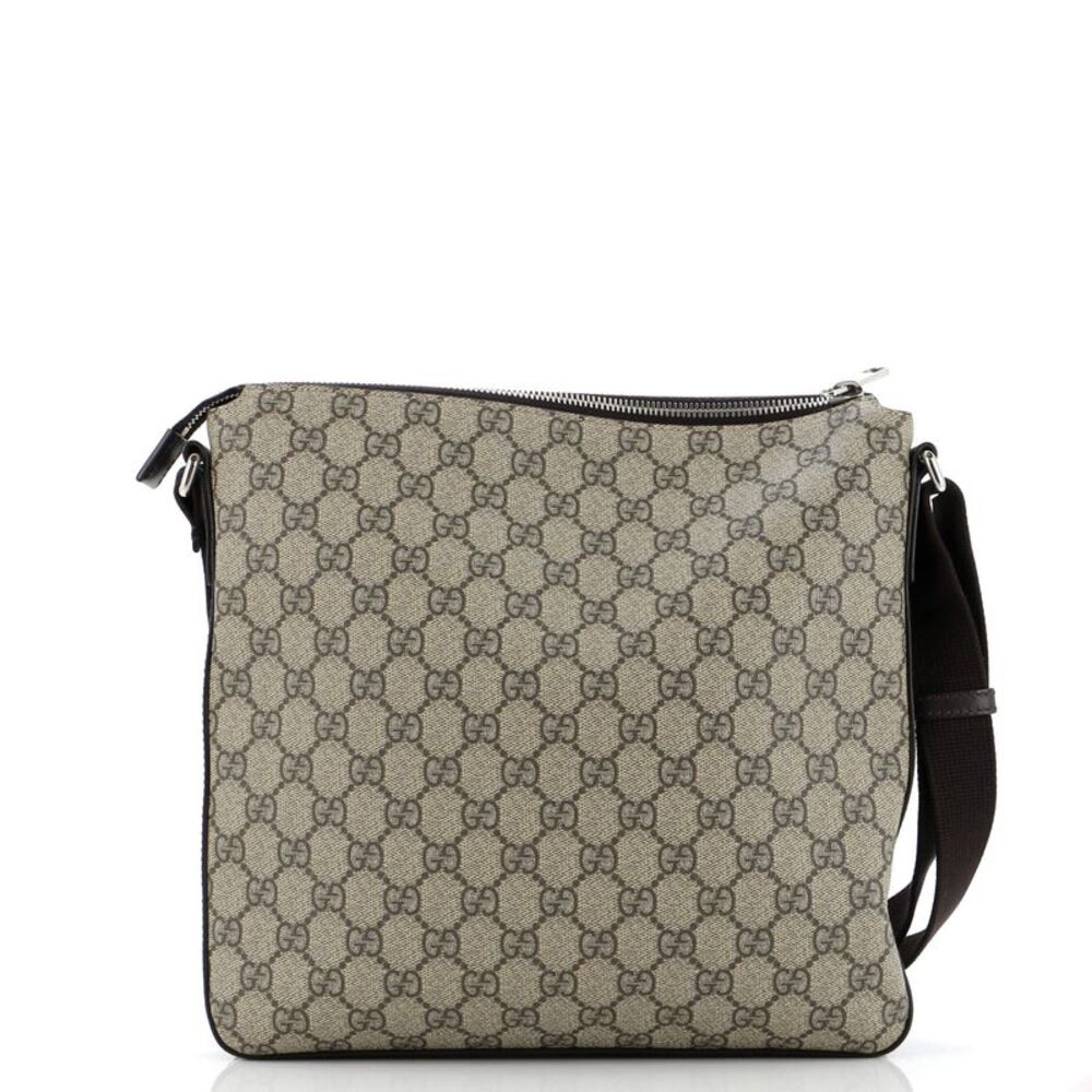 Gucci Front Zip Messenger GG Coated Canvas Medium Brown - Picture 3 of 8